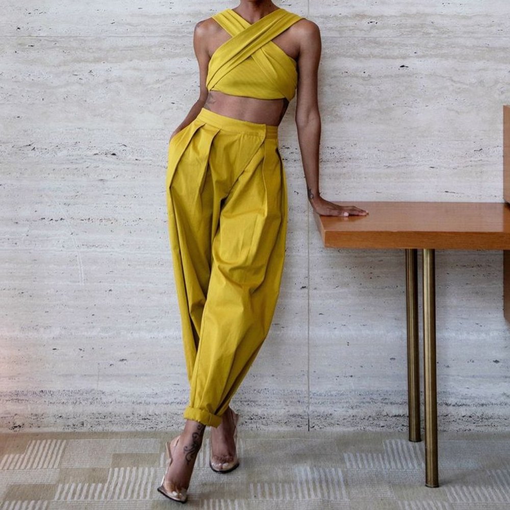 Citronelle Sculpted Pleat Pants by @signedblake